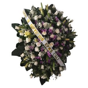 Corona Funeraria Orquídeas , Rosas y Lirios
