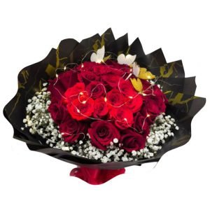 Ramo de Rosas Rojas con luces